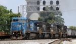 NS 8418 leads train 744 past the signals at Aycock